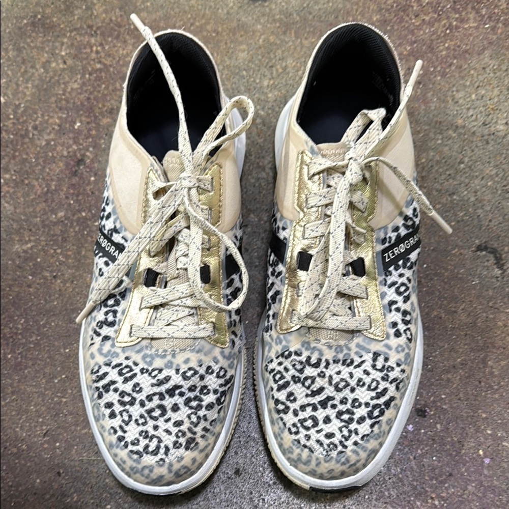 Cole Haan Cream and Black Sneakers with Bold Design